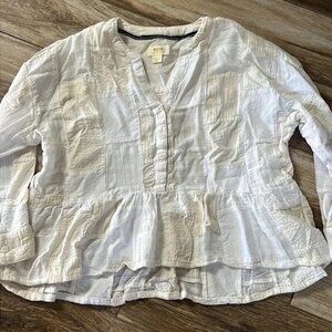 Anthropologie Maeve Cream Patchwork  Blouse size XS